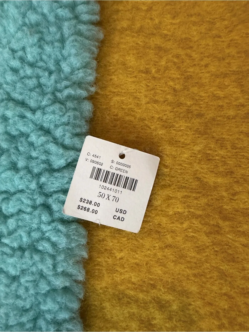 Anthropologie Juno Wool Blend Sherpa Fleece Throw Blanket NWT Stripe Boho